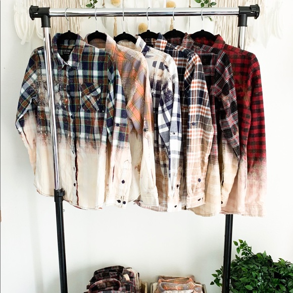 Orange & Grey Bleached Flannel - Picture 5 of 6